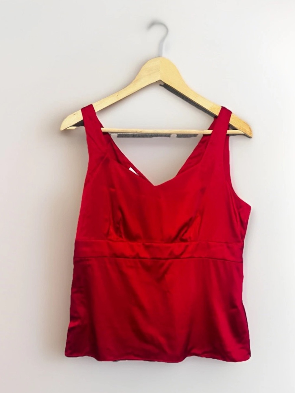 VTG Talbots Red Silk Satin sweetheart neck sleeveless blouse Tank Top babydoll